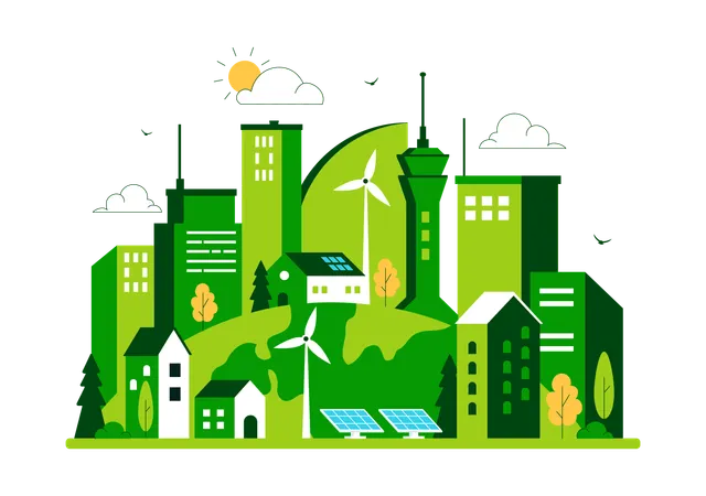 Green Building  Illustration