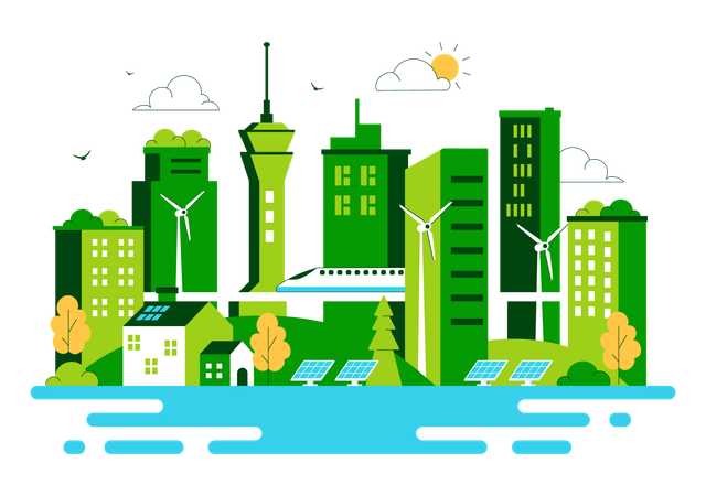Green Building  Illustration