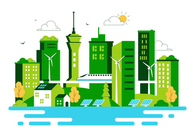 Green Building  Illustration