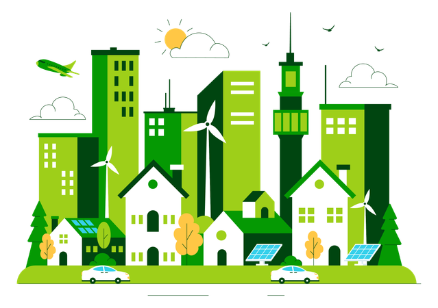 Green Building  Illustration