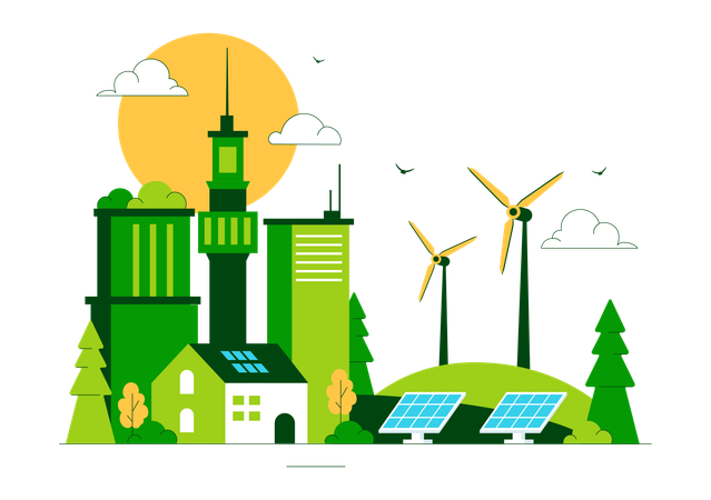Green Building  Illustration