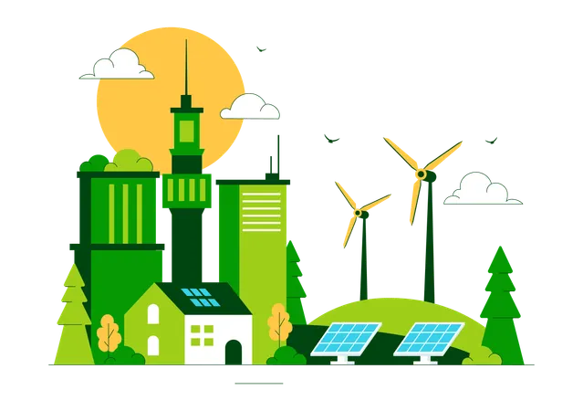 Green Building  Illustration
