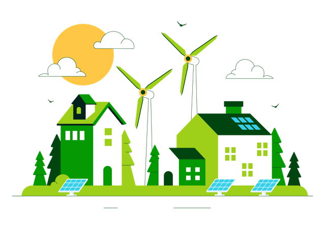 Green Building  Illustration