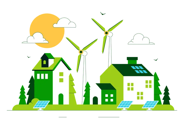 Green Building  Illustration
