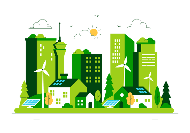 Green Building  Illustration