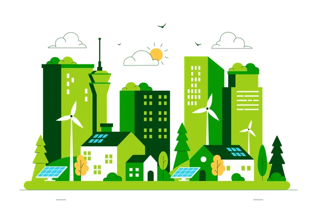 Green Building  Illustration