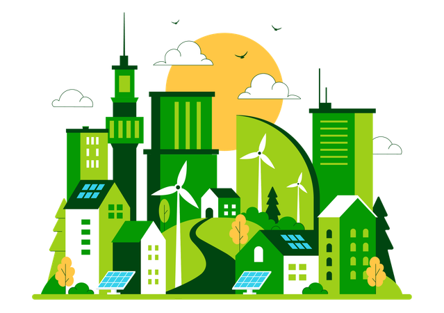 Green Building  Illustration