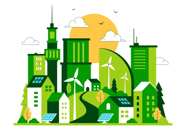Green Building  Illustration