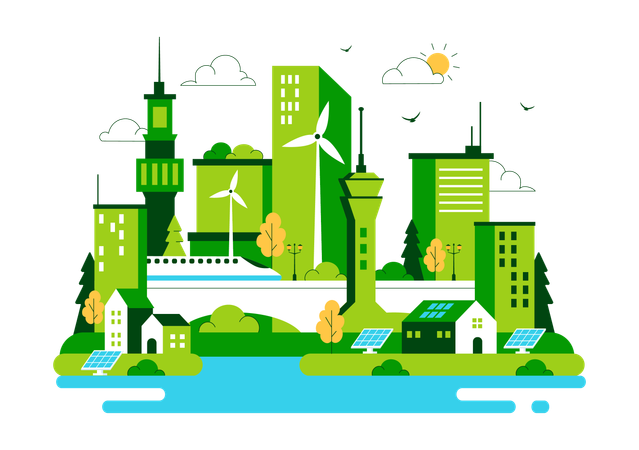 Green Building  Illustration