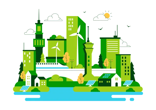 Green Building  Illustration