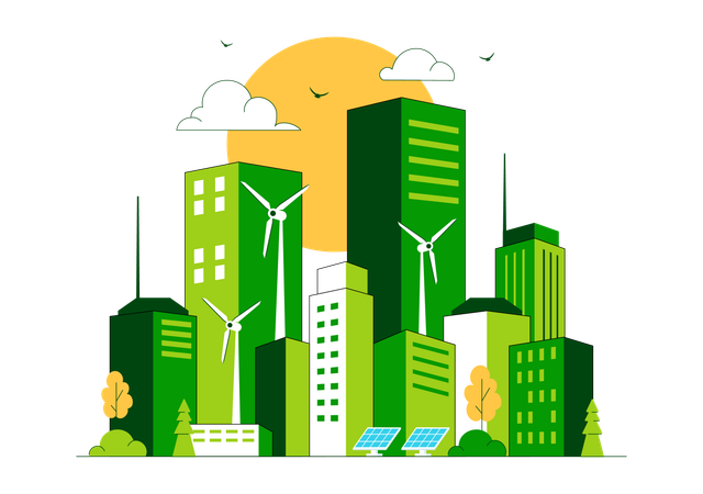 Green Building  Illustration