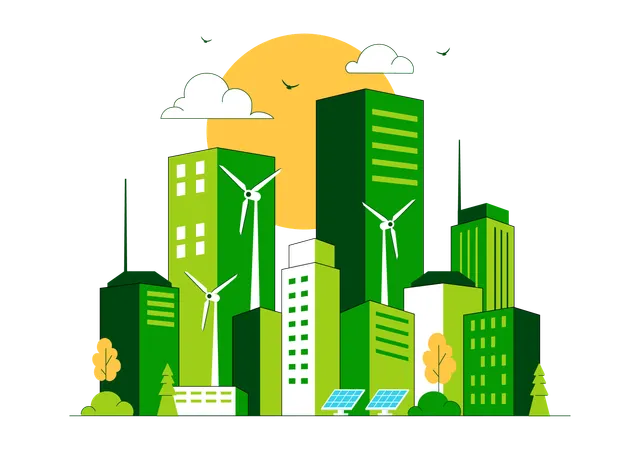 Green Building  Illustration