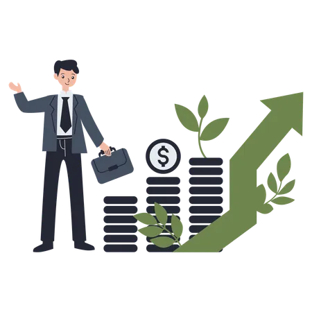Green Business Finance  Illustration