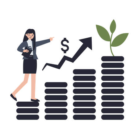 Green Business Growth  Illustration