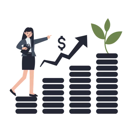 Green Business Growth  Illustration