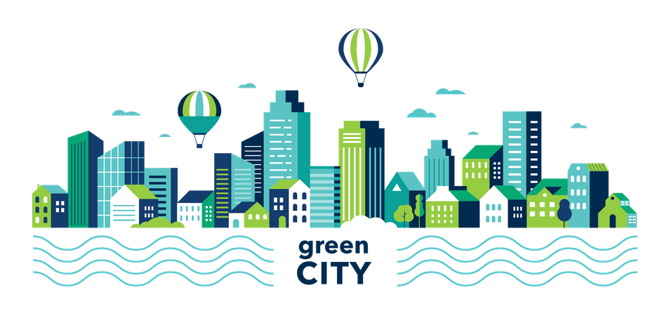 Green city  Illustration