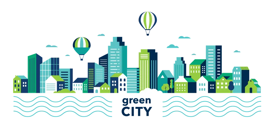 Green city  Illustration