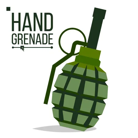 Green Classic Hand Grenade  Illustration