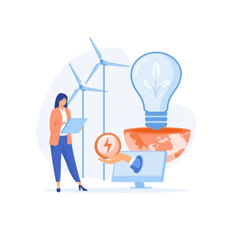 Green Electricity  Illustration