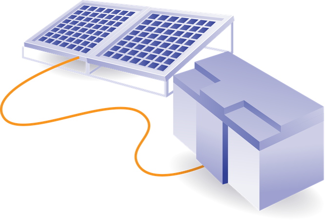 Green energy is stored in power station  Illustration