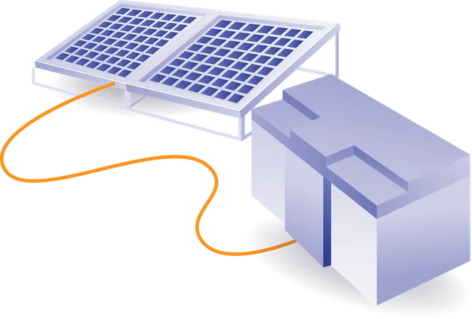 Green energy is stored in power station  Illustration