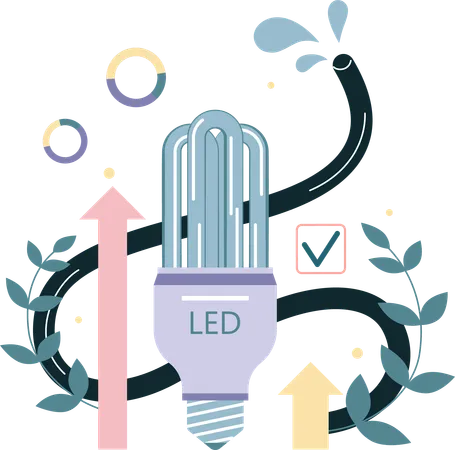 Green energy is used in bulb  Illustration