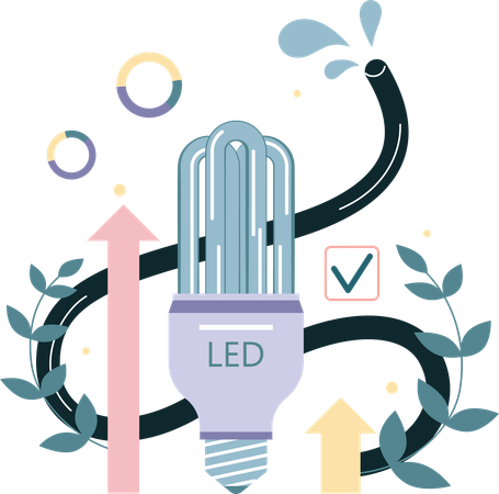 Green energy is used in bulb  Illustration