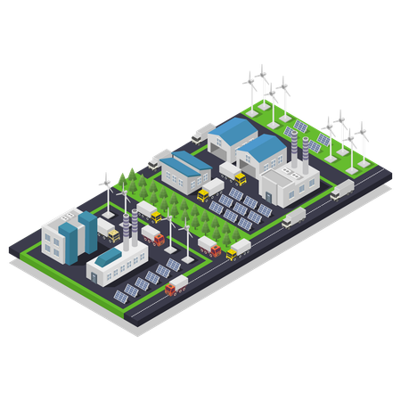 Green Energy Plant  Illustration