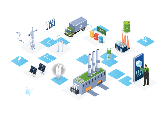 Green energy sustainable development  Illustration