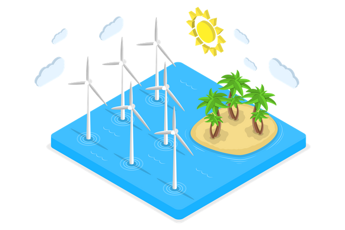 Green Energy Turbines  Illustration