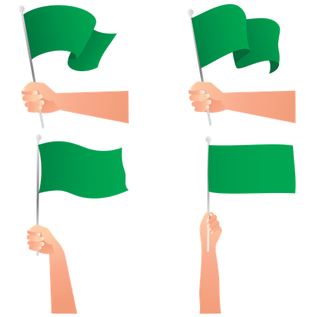 Green flag  イラスト