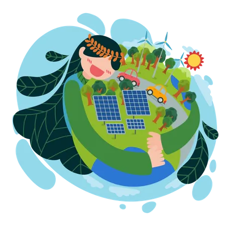 Green global  Illustration