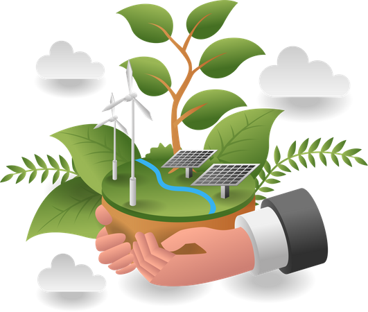 Green house energy  Illustration