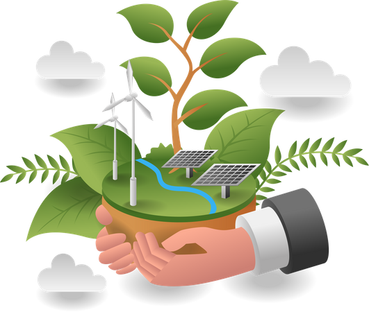 Green house energy  Illustration