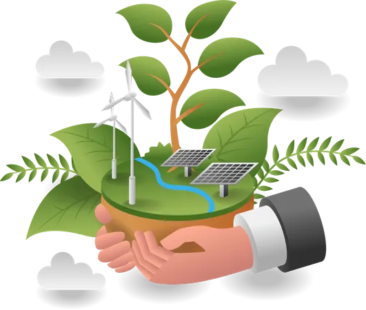 Green house energy  Illustration