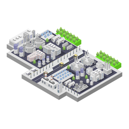 Green hydrogen factory  Illustration