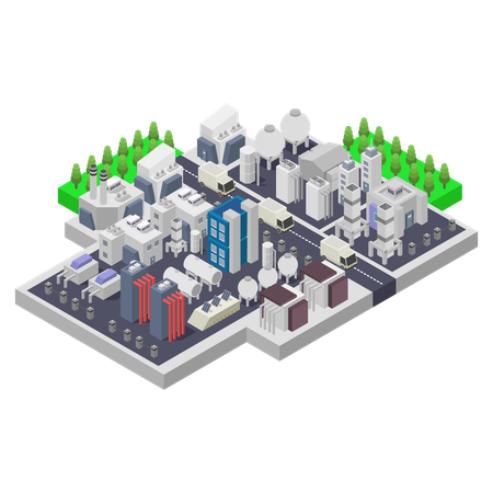 Green hydrogen factory  Illustration