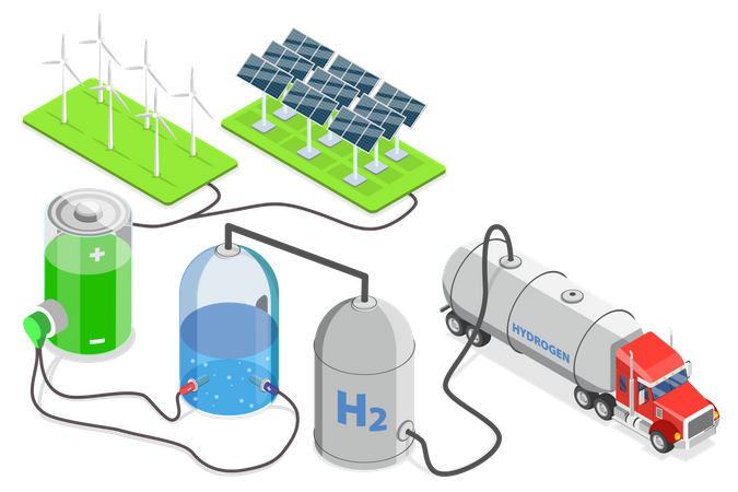 Green Hydrogen  Illustration