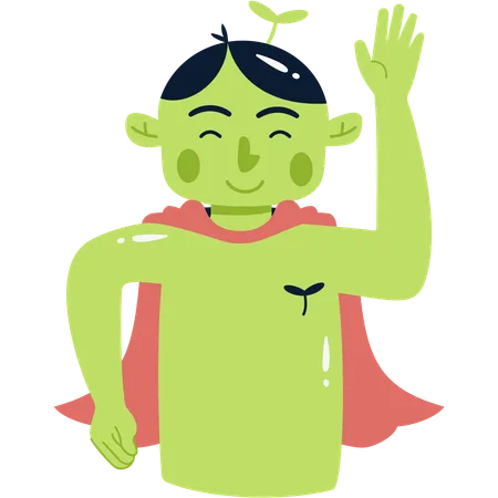 Green leader with leaf  Illustration