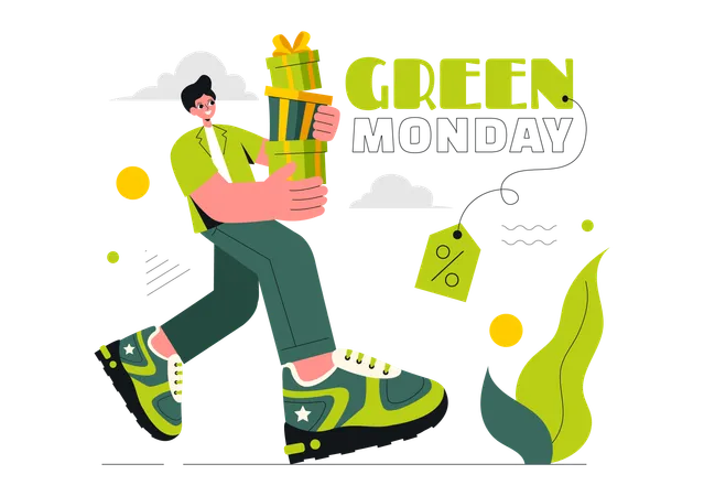 Green Monday Sale  Illustration