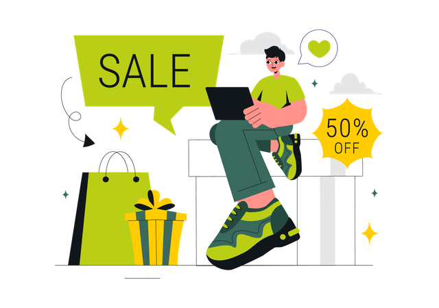 Green Monday Sale  Illustration