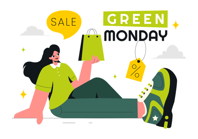 Green Monday Sale  Illustration