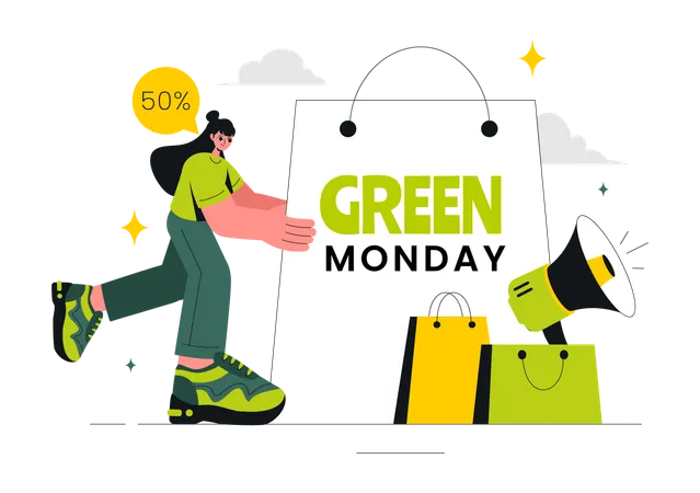 Green Monday Sale  Illustration