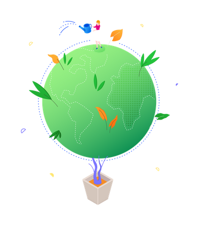 Green planet  Illustration