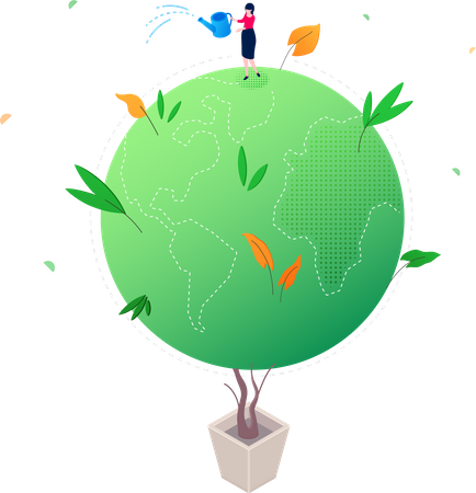 Green planet  Illustration