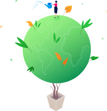 Green planet  Illustration