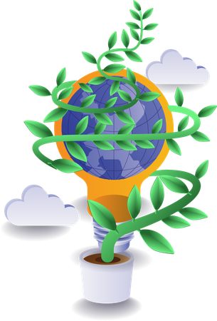 Green plants are used to produced green energy  Illustration