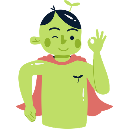 Green superhero  Illustration