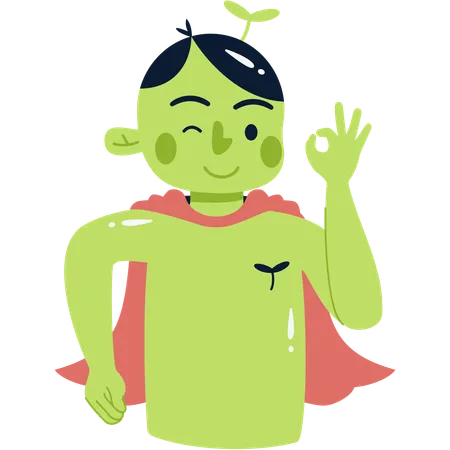 Green superhero  Illustration