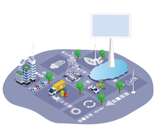 Green technology ecosystem Illustration